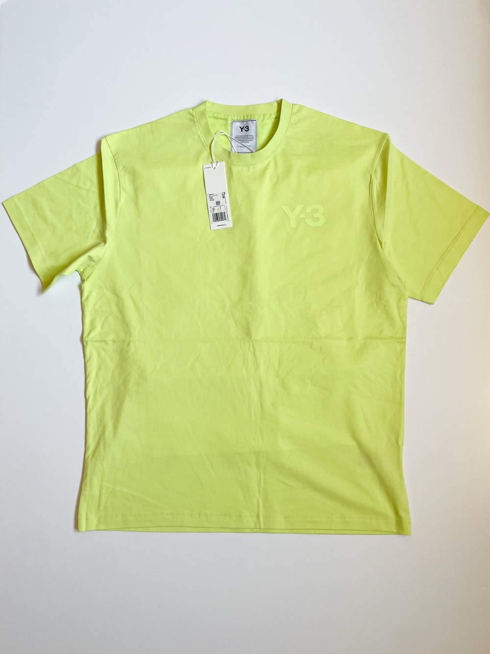 Y-3 Adidas Neon Lime Yellow Short Sleeve Logo Tee